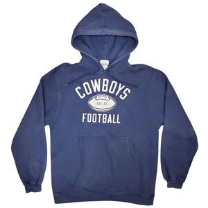 DALLAS COWBOYS Sweater Adult Medium Blue Spell Out Pullover Hoodie NFL REEBOK